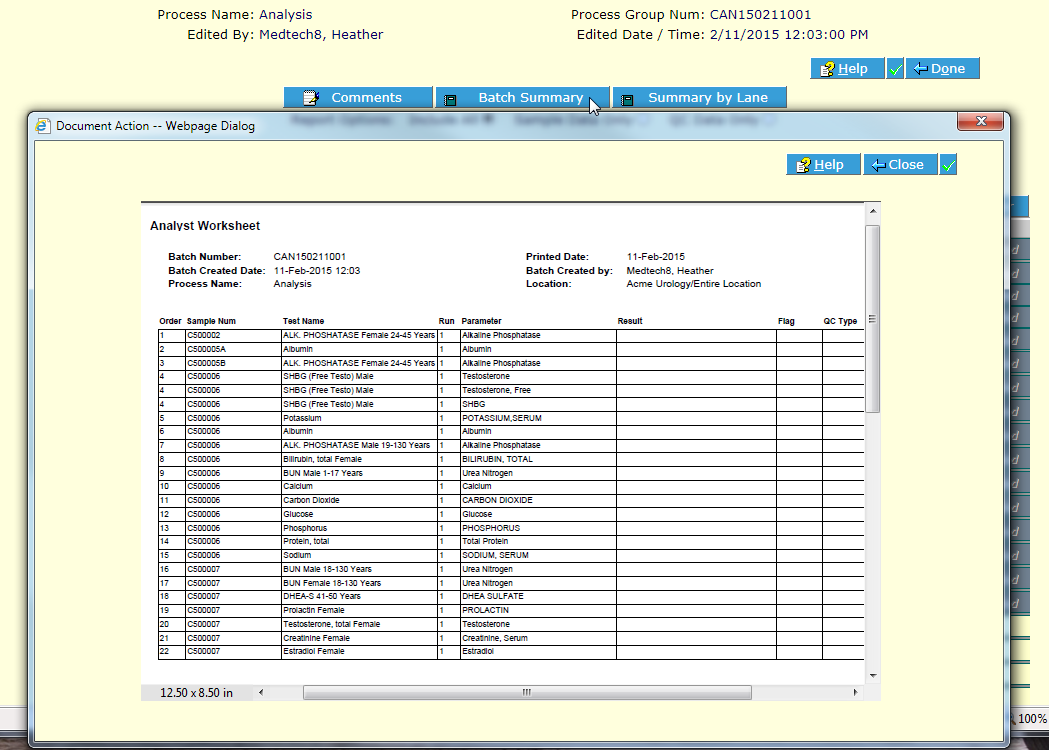 Data entry HCP LIMSWiki